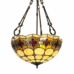Atlantic Large Inverted Tiffany Ceiling Light - Fancy Chain recessed ceiling spot lamp