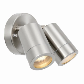 Atlantis Outdoor Twin Silver Spotlight IP65 7W tall arc lamp for living room