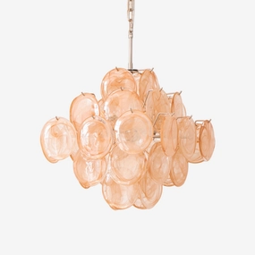 Aurelia Apricot Murano Glass Chandelier minimalist reading light