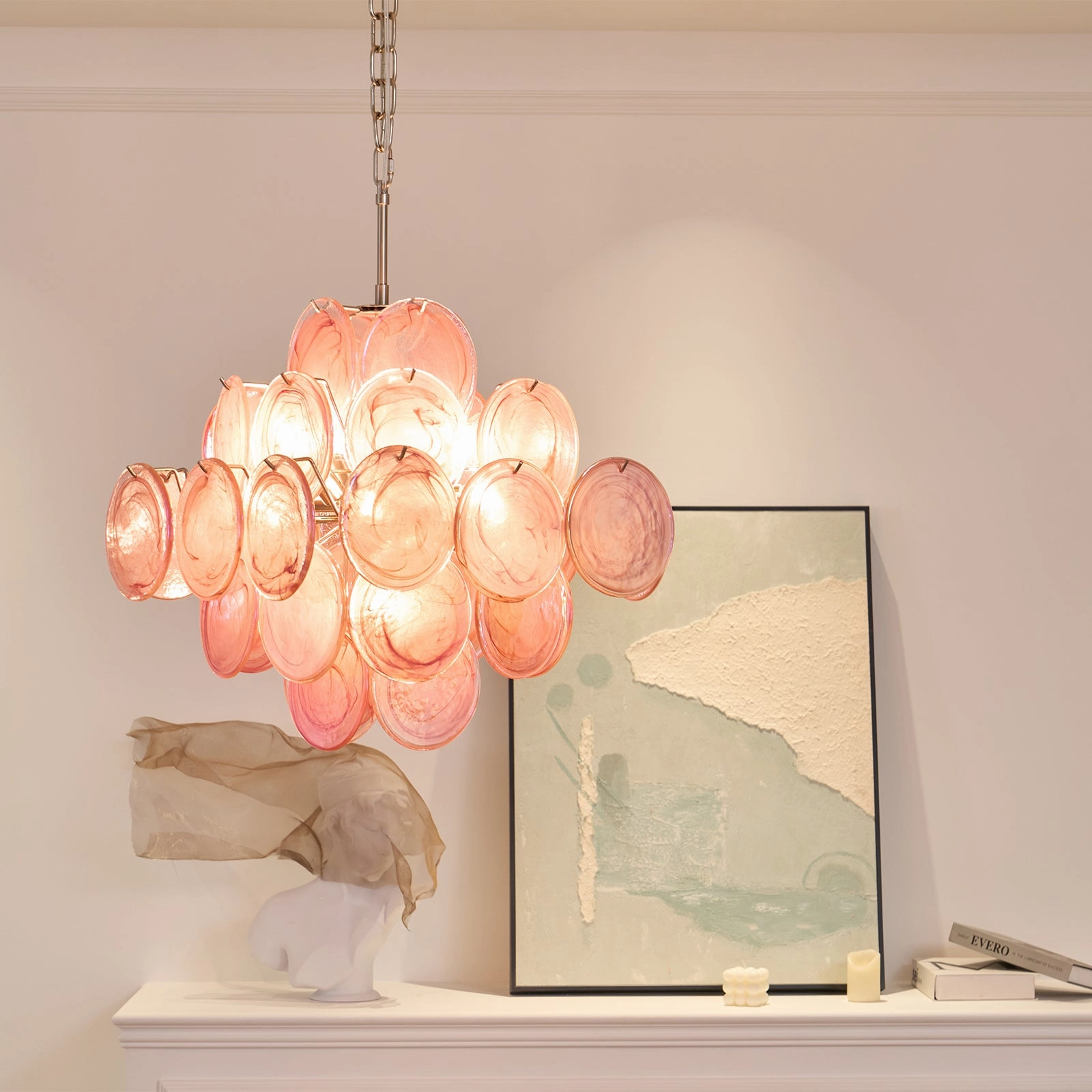 Aurelia Pink Murano Glass Chandelier