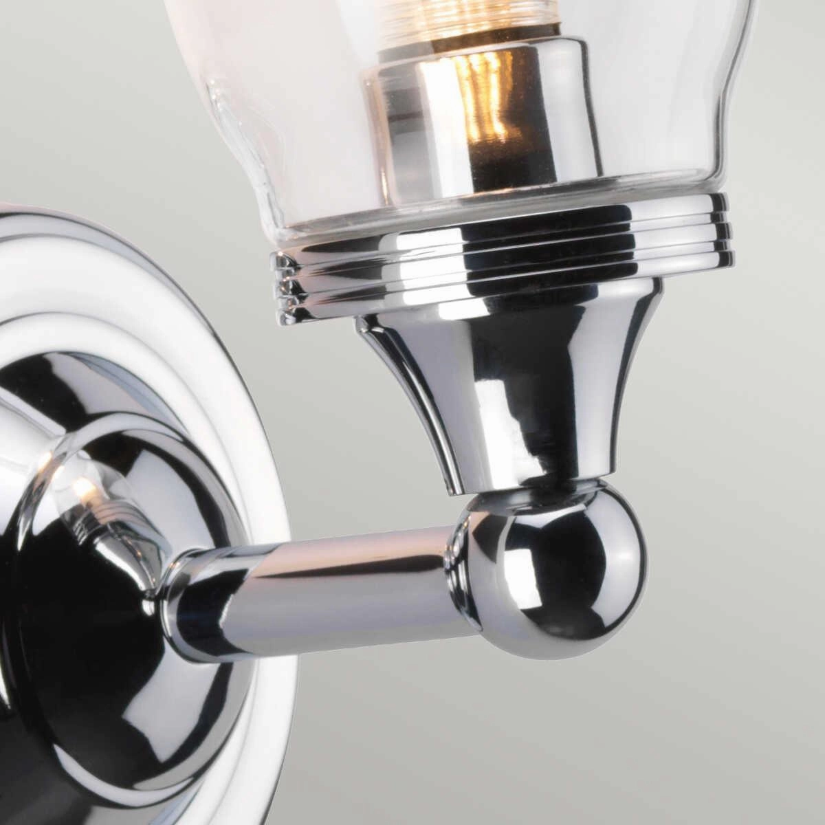 Austen Bell Shade Polished Chrome Bathroom Wall Light