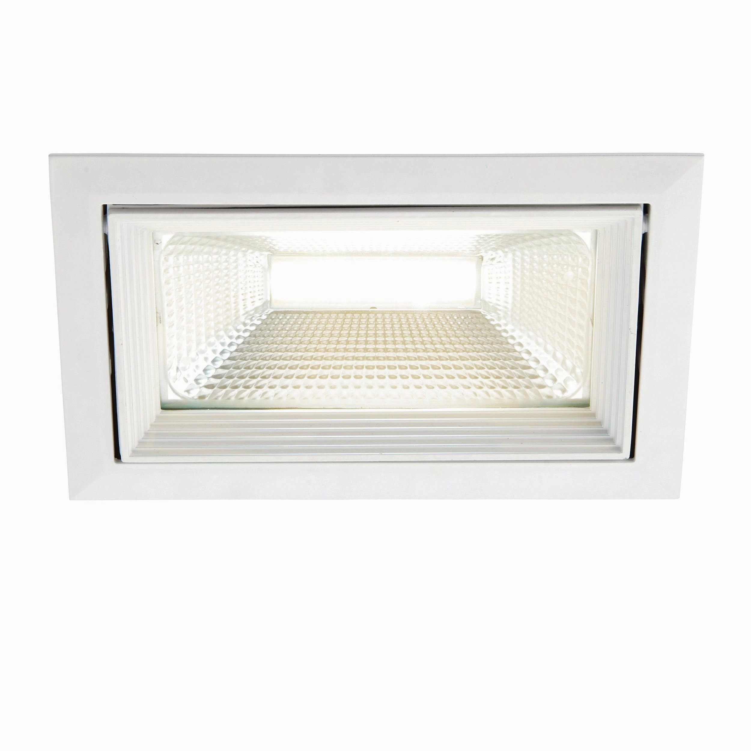 Axial Rectangular White Adjustable Recessed Downlight 35W
