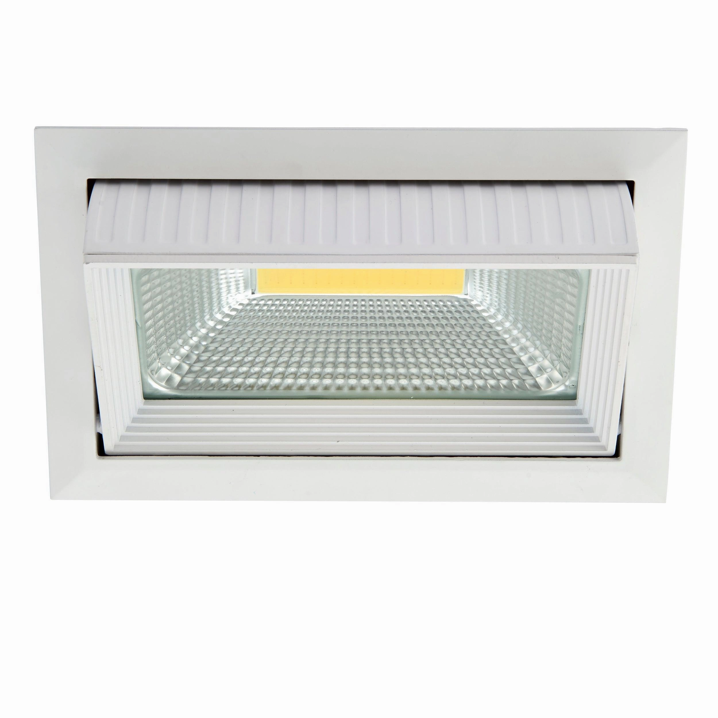 Axial Rectangular White Adjustable Recessed Downlight 35W
