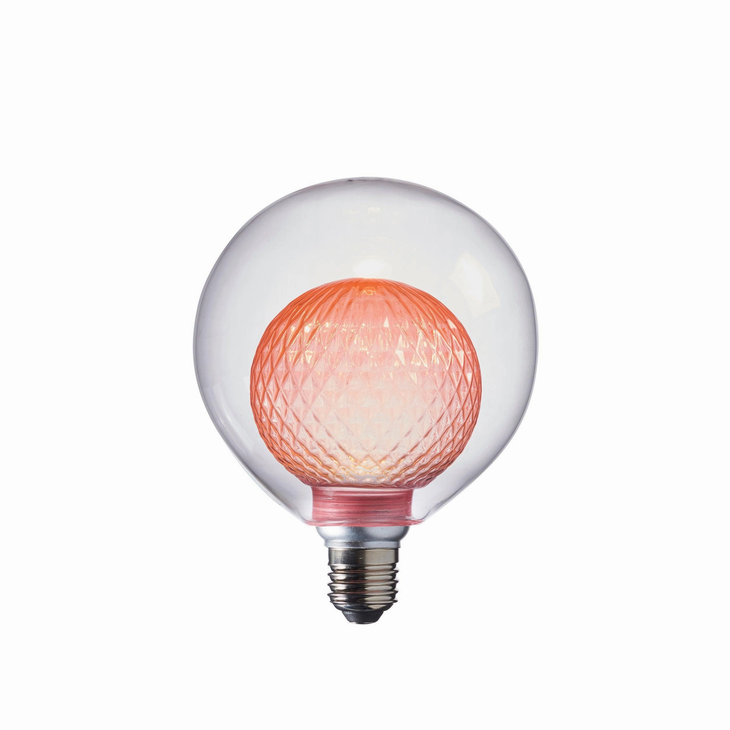 Aylo Pink Decorative Double Globe 3w E27 LED Light Bulb contemporary ceiling fixture