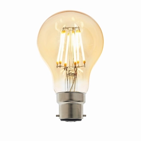 B22 LED Filament GLS Dimmable 6w Amber Tinted Light Bulb contemporary ceiling fixture