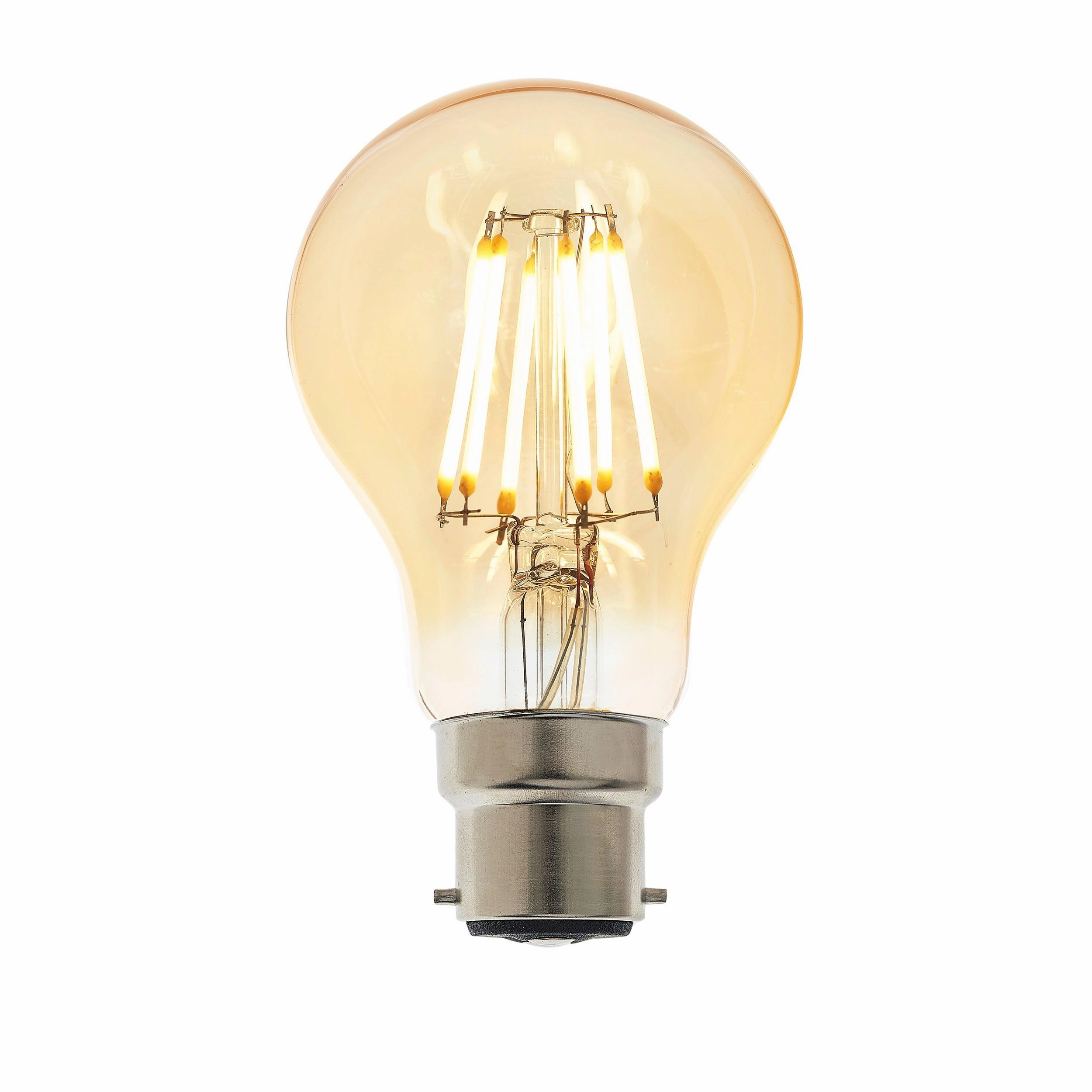 B22 LED Filament GLS Dimmable 6w Amber Tinted Light Bulb contemporary ceiling fixture