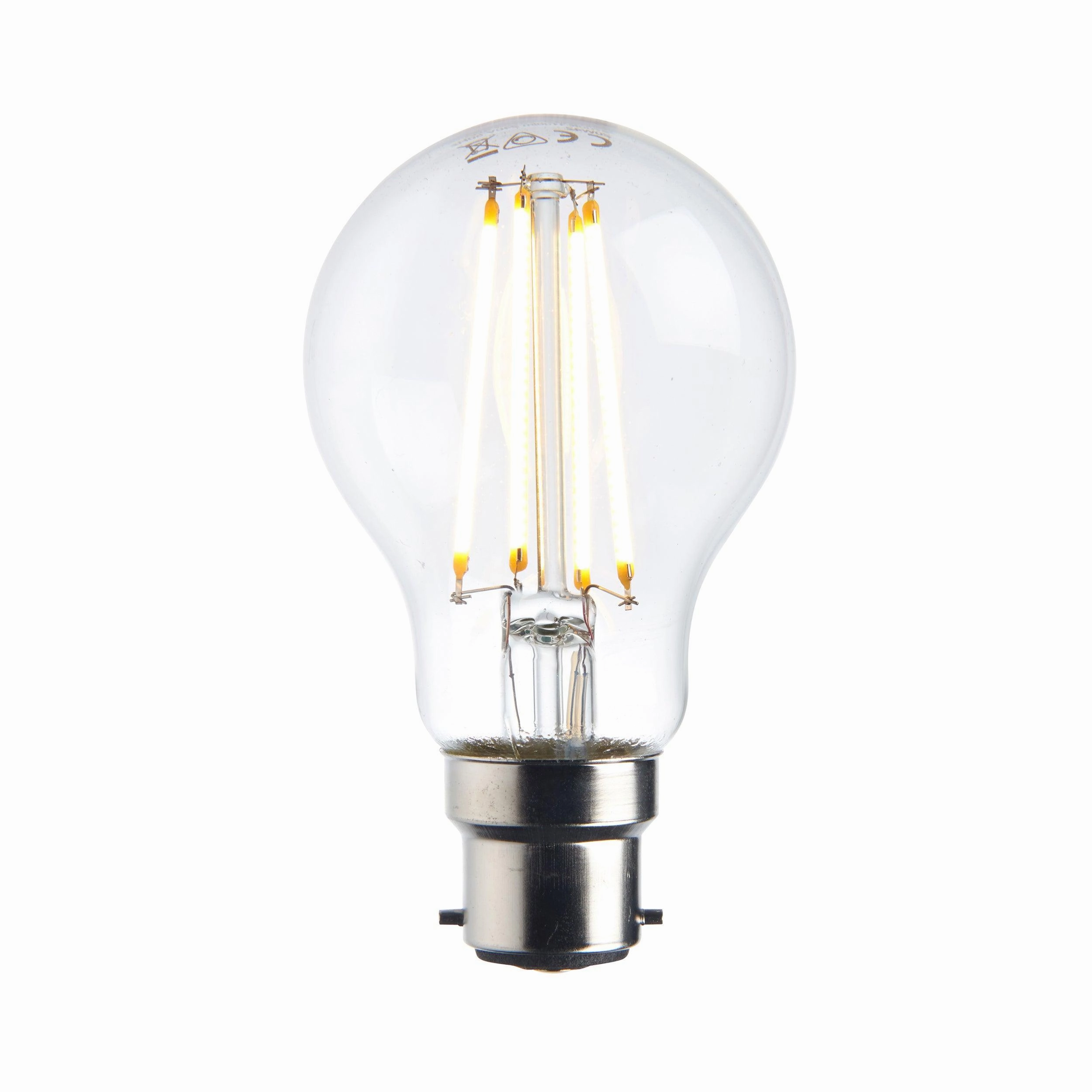 B22 Warm White LED filament Lamp Bulb GLS Dimmable 8W contemporary ceiling fixture