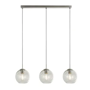 Balls 3 Light Chrome Bar Pendant With Clear Glass Shades Damaged Box flush mount ceiling fixture
