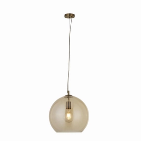 Balls 1 Light Round Amber Glass 35cm Ceiling Pendant ambient ceiling fixture