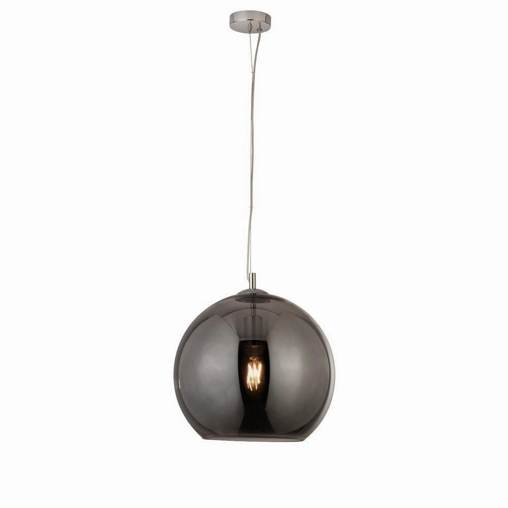 Balls 1 Light Round Smoked Glass 35cm Ceiling Pendant soft glow ceiling light