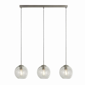 Balls 3 Light Chrome Bar Pendant With Clear Glass Shades Damaged Box white ceiling lamp