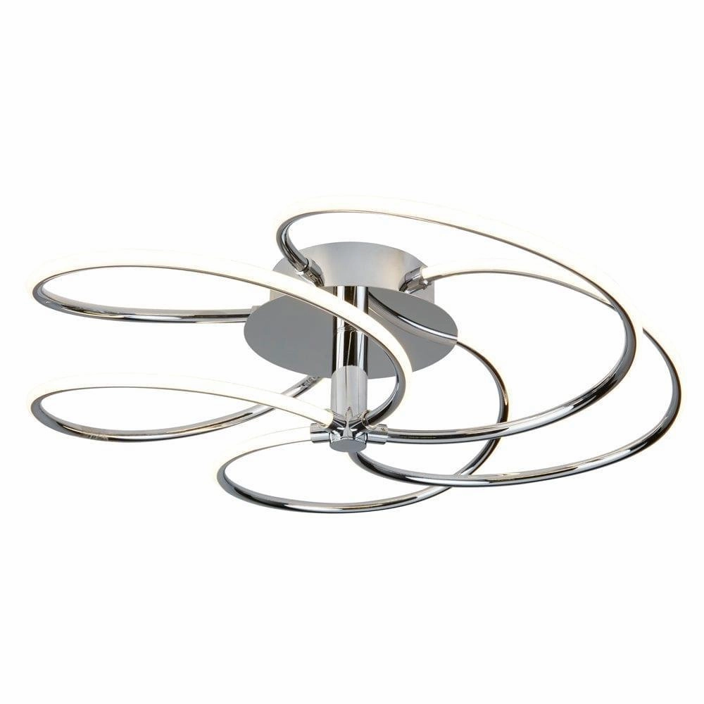 Bardot 5 Light LED Swirl Flush Chrome Ceiling Light soft glow ceiling light