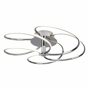 Bardot 5 Light LED Swirl Flush Chrome Ceiling Light soft glow ceiling light