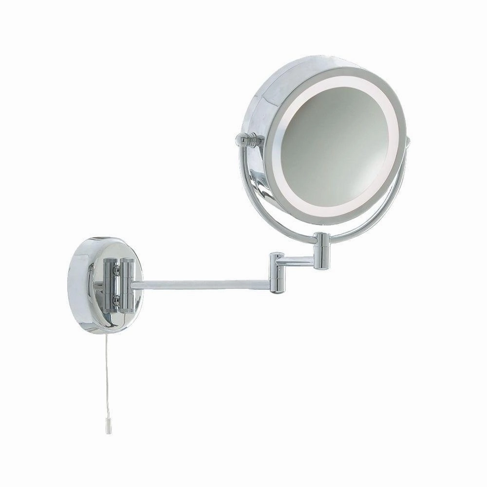 Bathroom Chrome Swing Arm Illuminated Mirror - Pull Switch vintage desk lamp