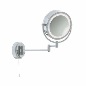 Bathroom Chrome Swing Arm Illuminated Mirror - Pull Switch vintage desk lamp