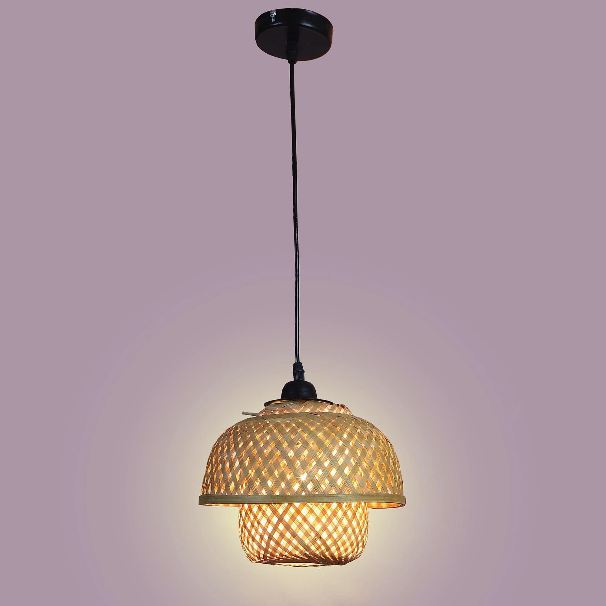 Beautifull  Black Glass Metal  Cream Hanging Light