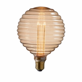 Beehive E27 Amber Tinted Ribbed 2.5w LED Light Bulb contemporary ceiling fixture