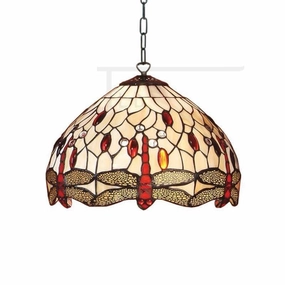 Beige Dragonfly Tiffany Small Ceiling Light - Single Bulb recessed ceiling spot lamp
