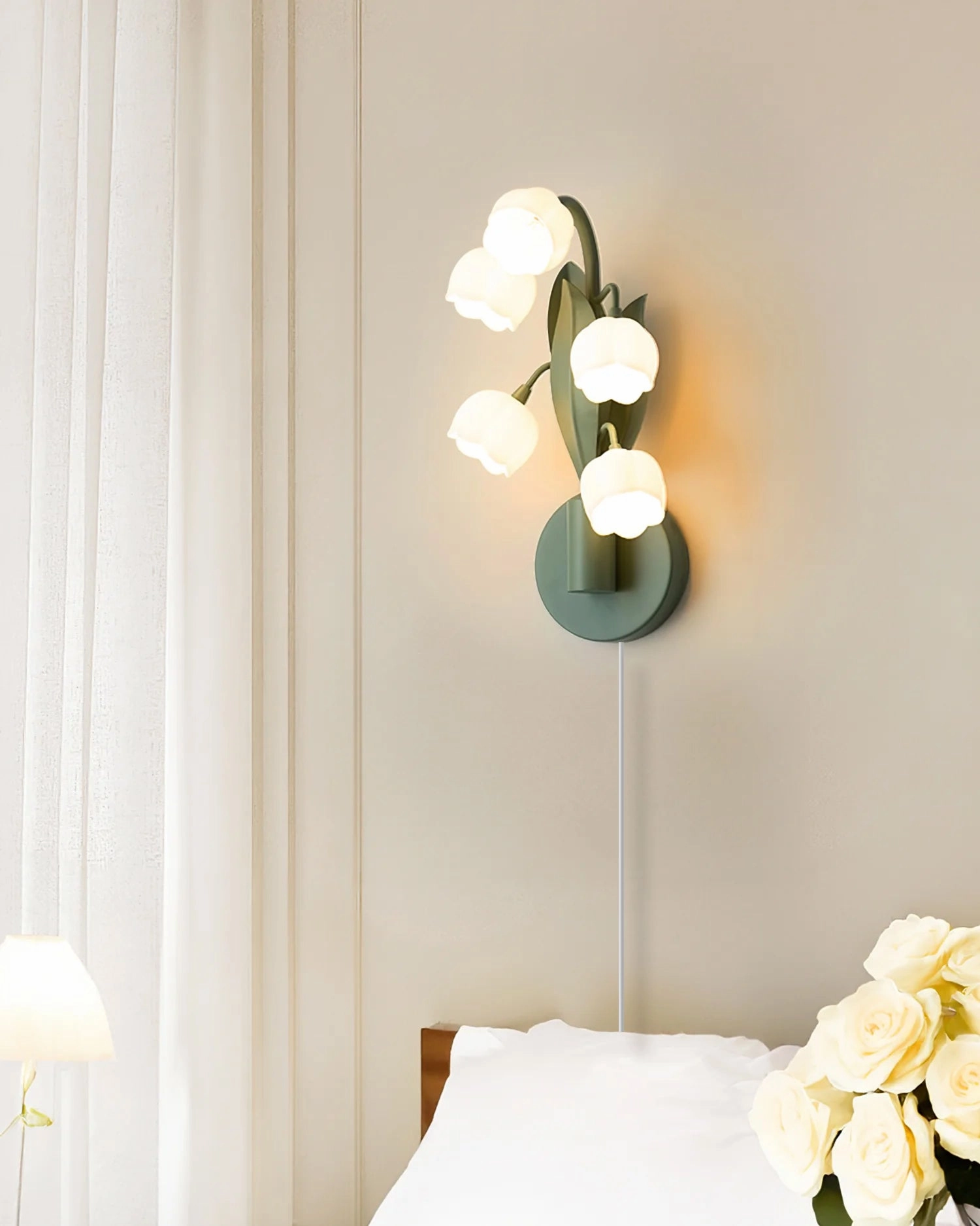 Bell Orchid Plug In Wall Lamp