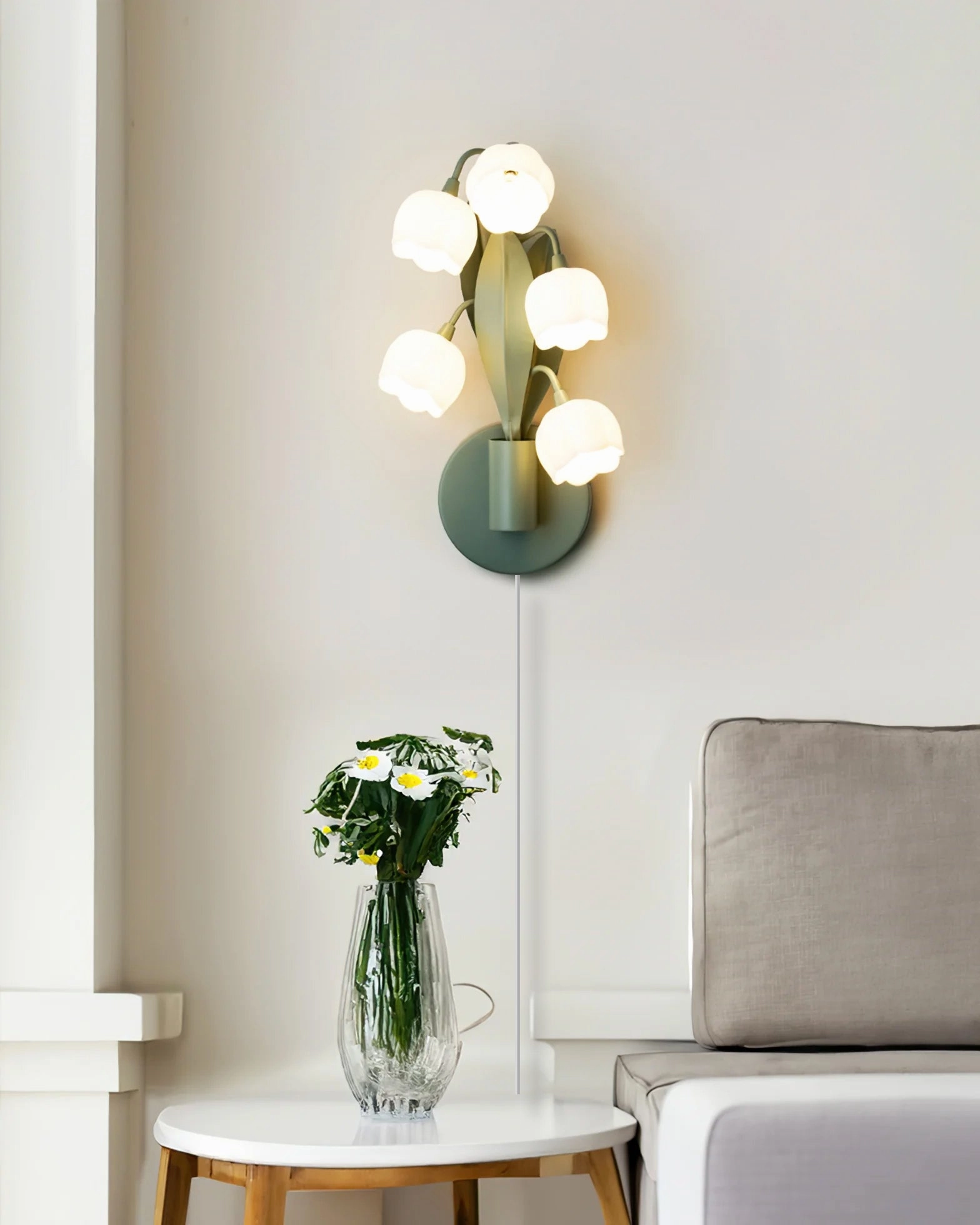 Bell Orchid Plug In Wall Lamp
