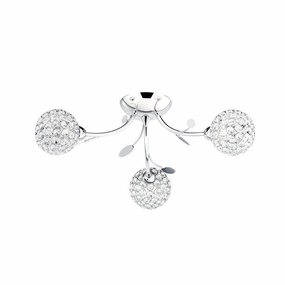 Bellis II 3 Light Semi-Flush Chrome Ceiling Light soft glow ceiling light