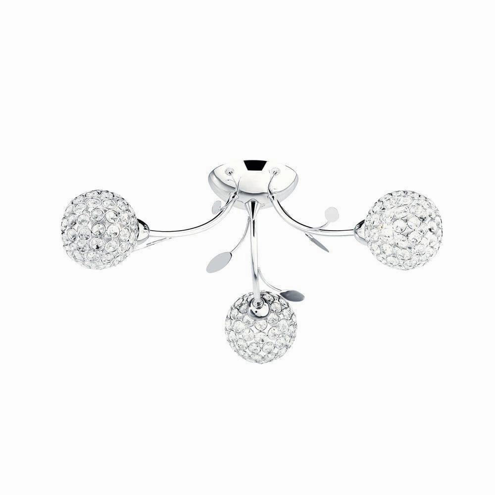 Bellis II 3 Light Semi-Flush Chrome Ceiling Light soft glow ceiling light