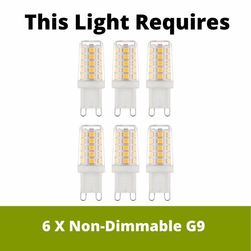 Berga 6 Light Chrome Flush Ceiling Light