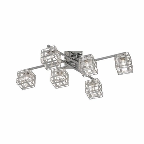 Berga 6 Light Chrome Flush Ceiling Light soft glow ceiling light