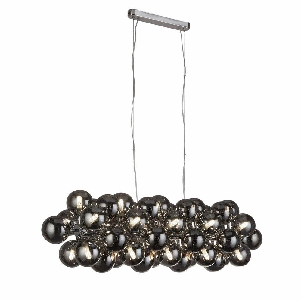 Berry 25 Light Chrome Ceiling Pendant With Smoked Glass soft glow ceiling light