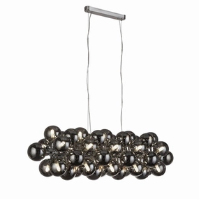 Berry 25 Light Chrome Ceiling Pendant With Smoked Glass soft glow ceiling light