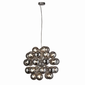 Berry 27 Light Chrome Ceiling Pendant With Smoked Glass soft glow ceiling light