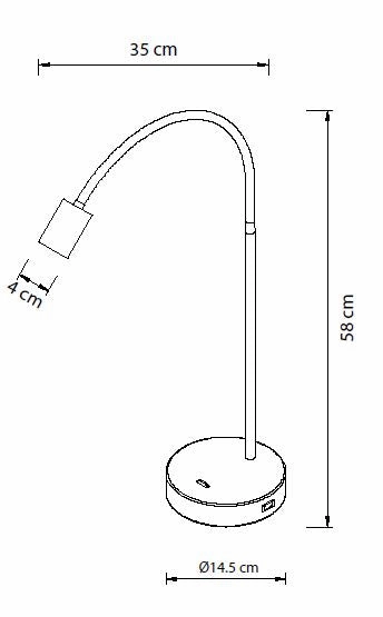BIANCA BORDLAMPE MAT SORT