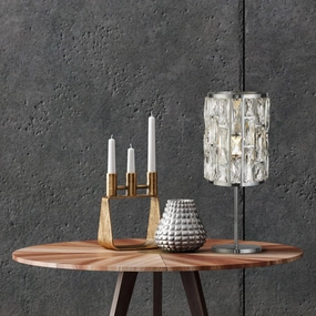 Bijou 1 Light Chrome Table Lamp With Crystal Glass energy-saving LED light