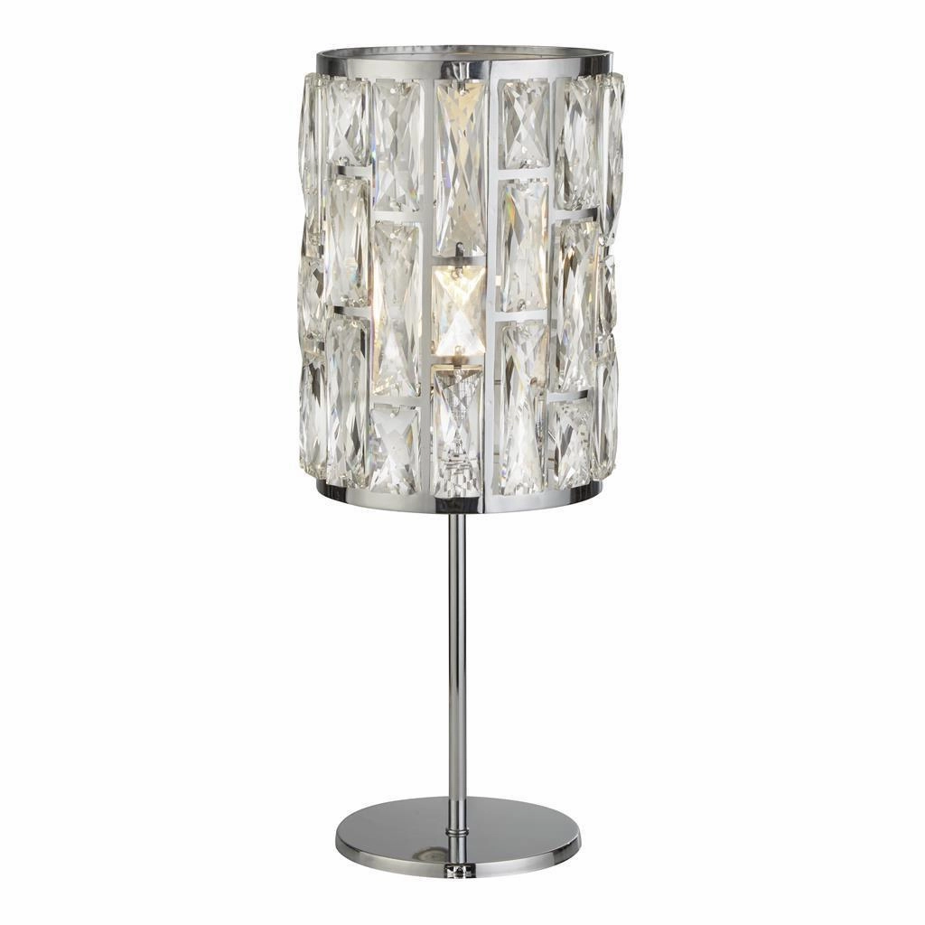Bijou 1 Light Chrome Table Lamp With Crystal Glass