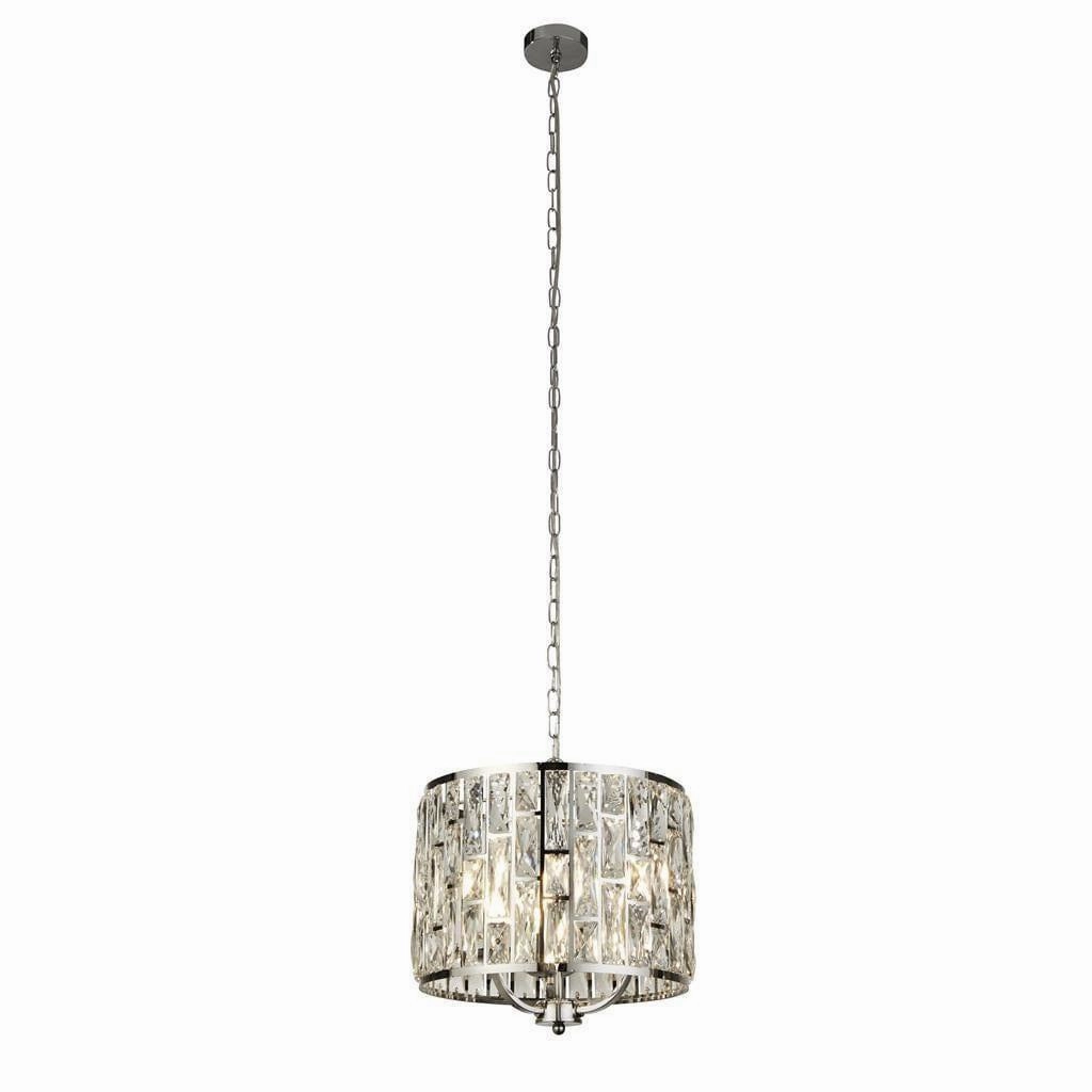 Bijou 3 Light Chrome Ceiling Pendant - Crystal Glass ambient ceiling fixture