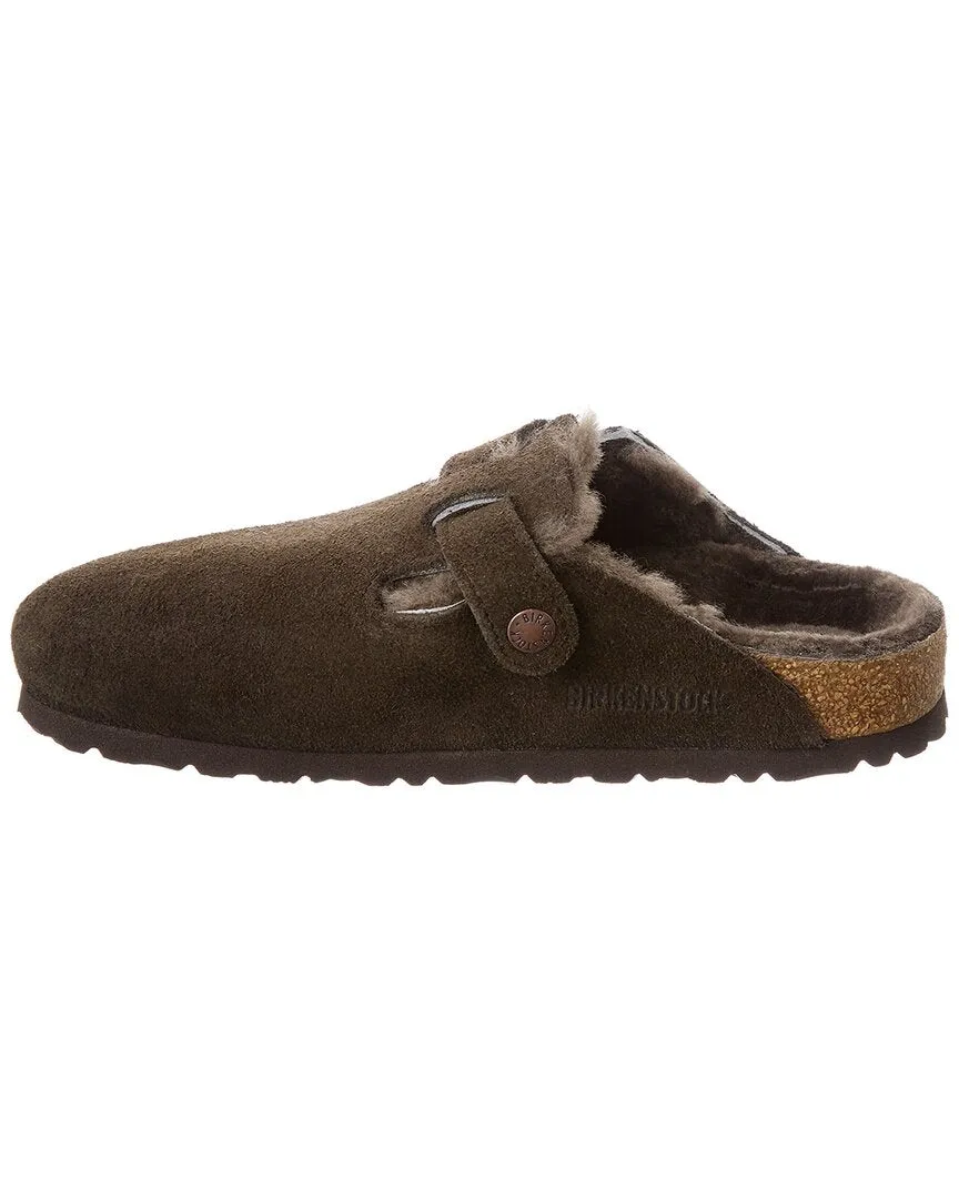 Birkenstock Boston Suede & Shearling Narrow Mule