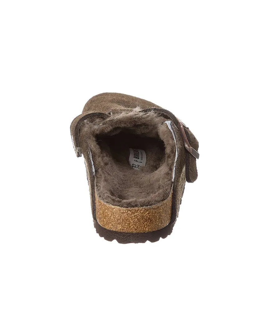 Birkenstock Boston Suede & Shearling Narrow Mule