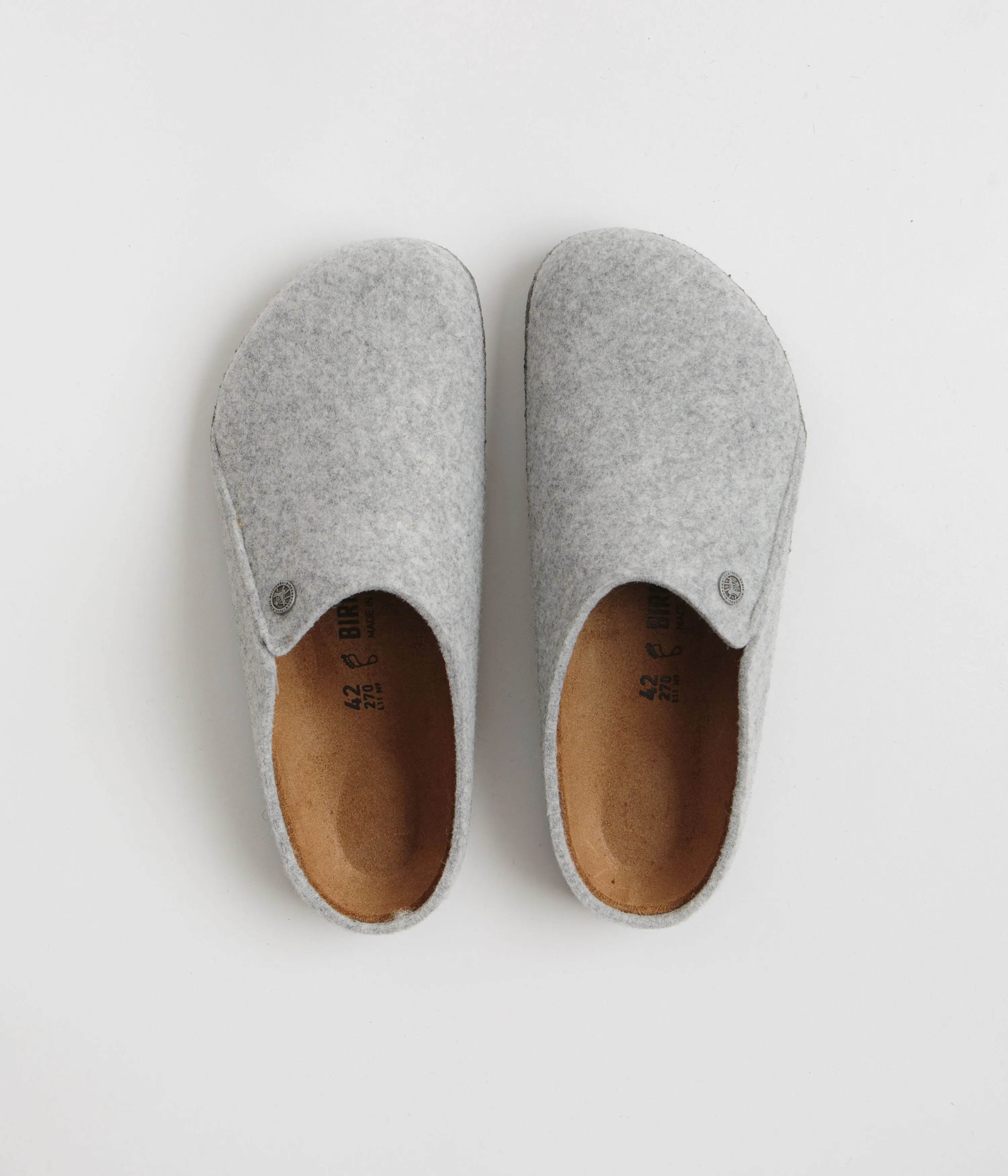 Birkenstock Zermatt Felt Slippers - Light Grey Birkenstock Shoes