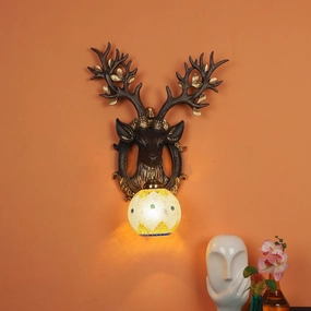 Black and Gold Wood Multicolor beautiful Reindeer design Wall Lights decorative ceiling fixture