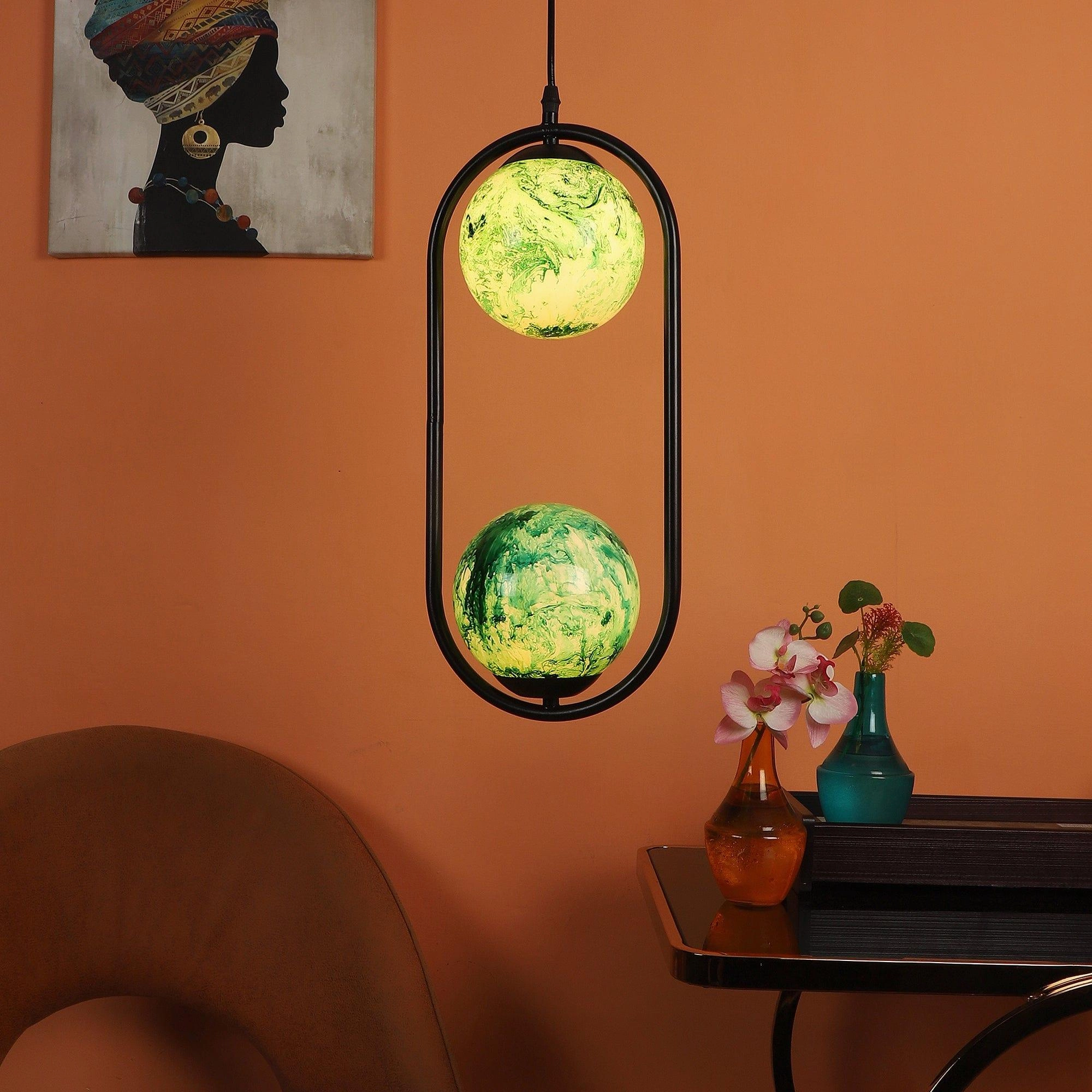Black And  Green Modern Metal Hanging Light decorative ceiling fixture