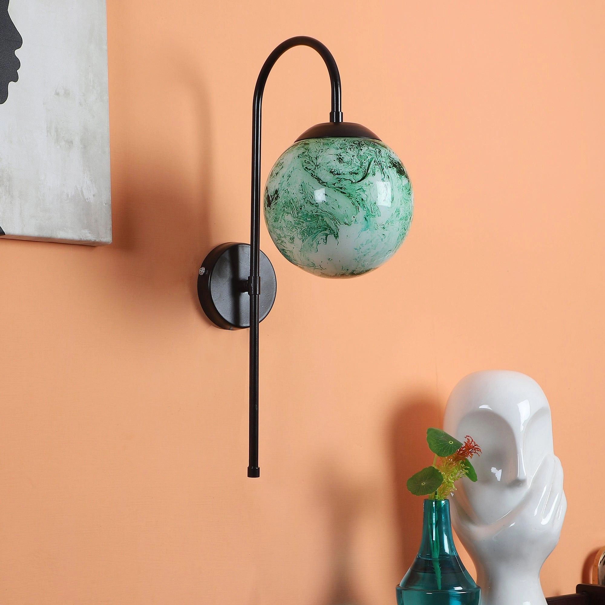 Black And Green Single Iron Wall Lights