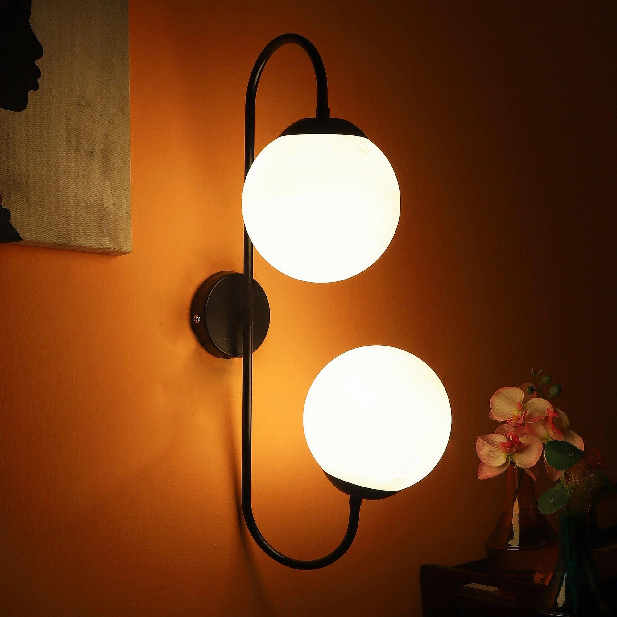 Black And White Iron 2 Wall Lights