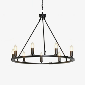 Black Candles Ring Chandelier minimalist reading light