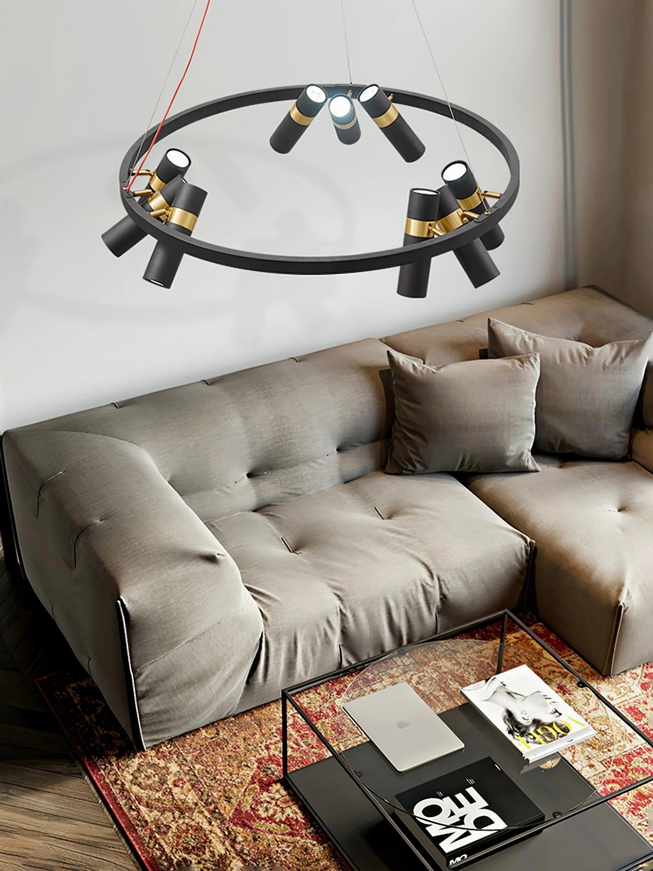 Black Mutil Pipe Chandelier