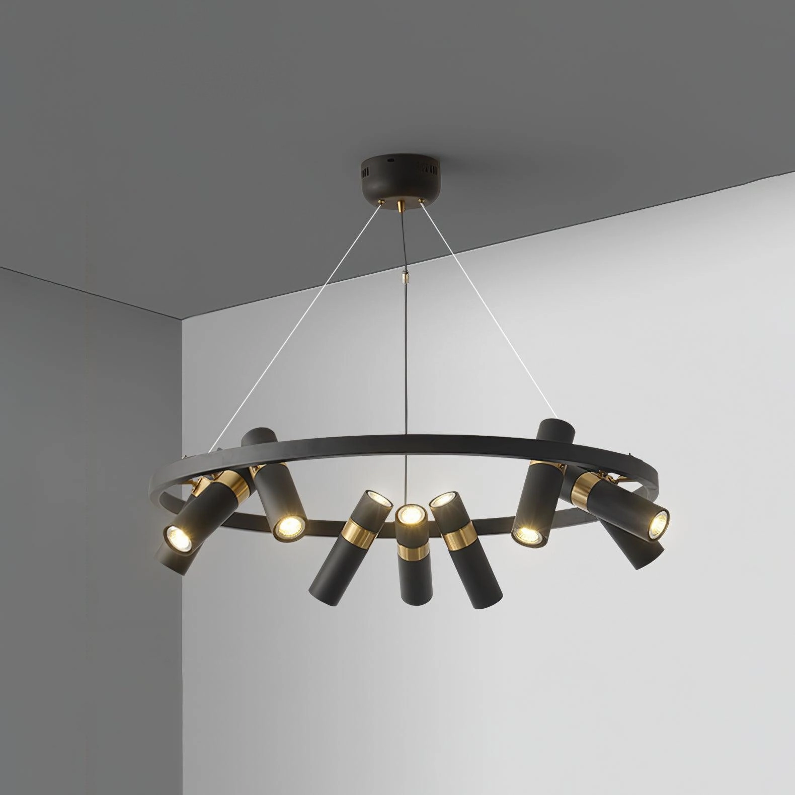 Black Mutil Pipe Chandelier