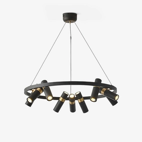 Black Mutil Pipe Chandelier minimalist reading light