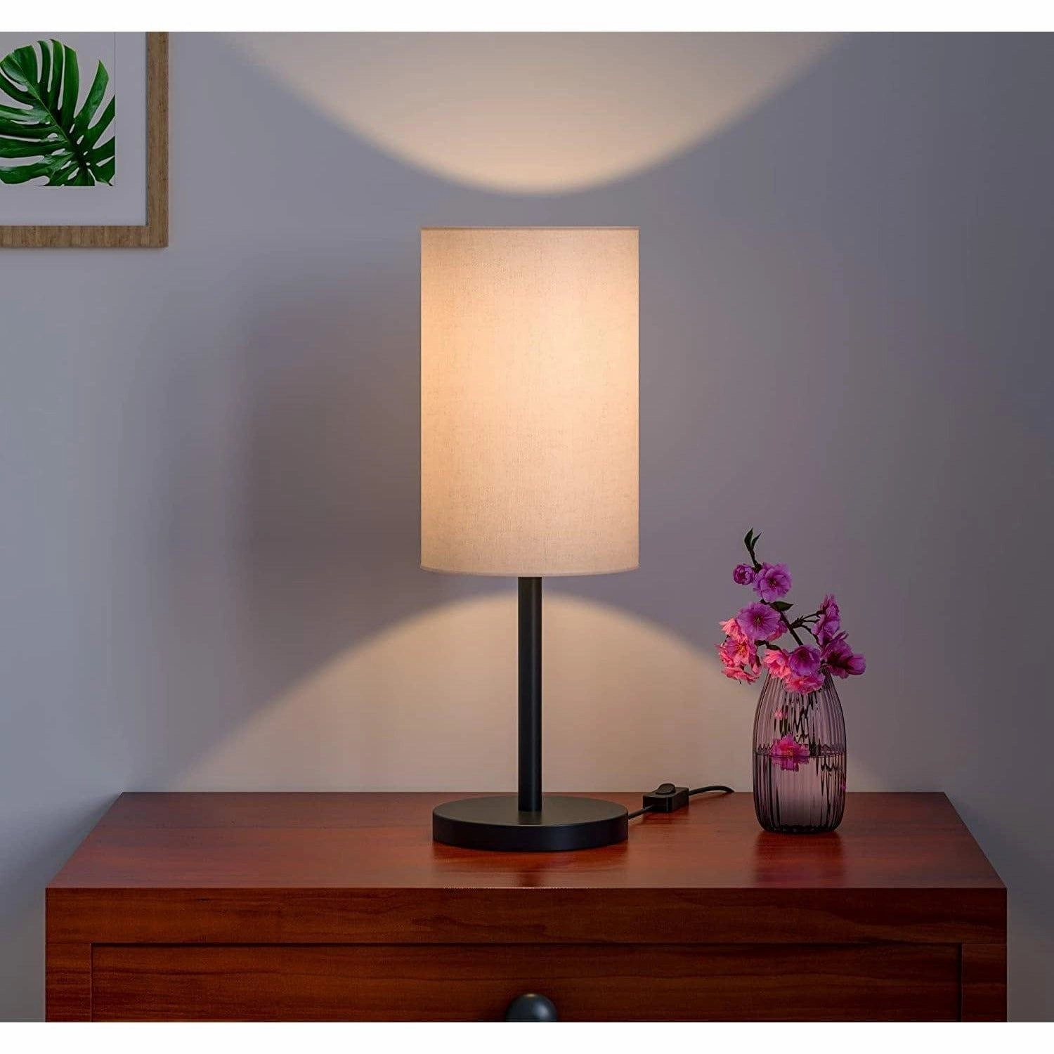 Black Sleek Table Lamp Cylindrical Shade decorative ceiling fixture
