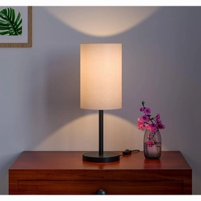 Black Sleek Table Lamp Cylindrical Shade decorative ceiling fixture