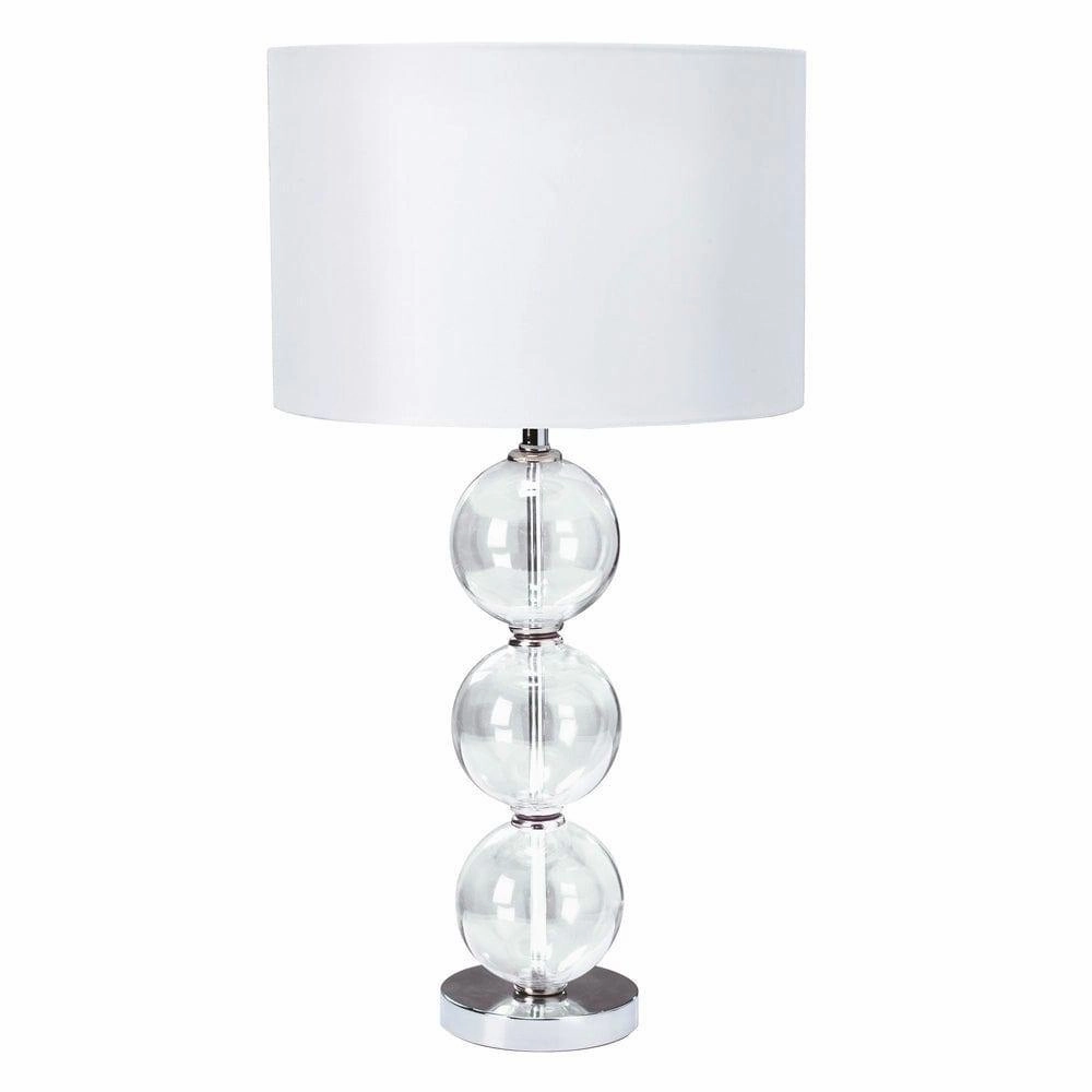 Bliss Glass Ball Stacked Table Lamp - White Shade energy-saving LED light