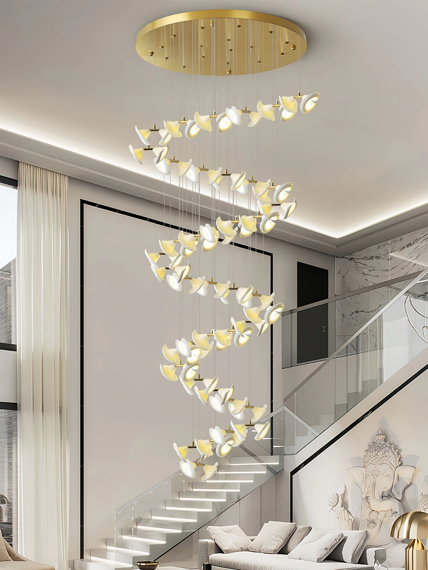 Blossom Double Horn Chandelier